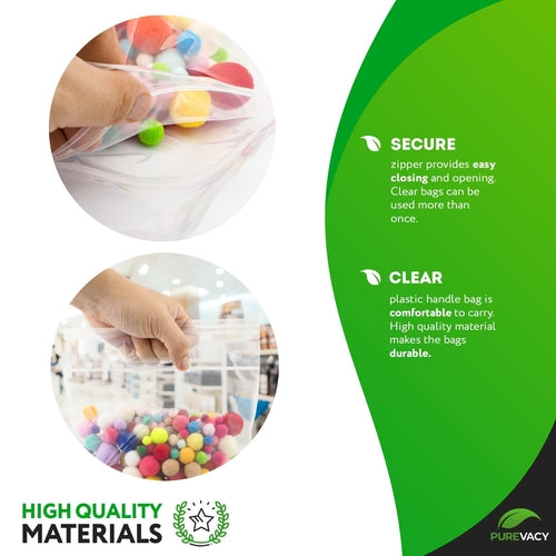 Clear Reclosable Bags 13x15 Pack of 50 Plastic Baggies for Jewelry