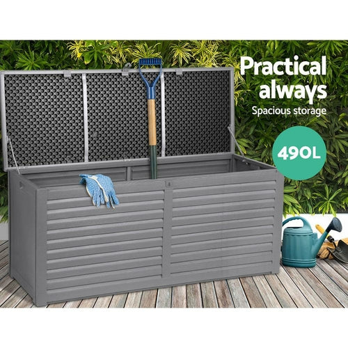 Gardeon Outdoor Storage Box 490L Container Lockable Garden Bench Tools