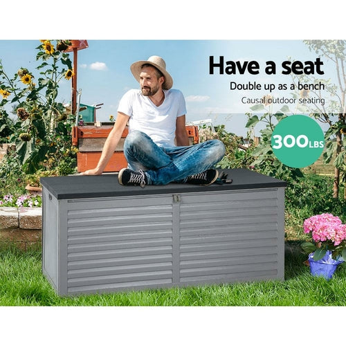 Gardeon Outdoor Storage Box 490L Container Lockable Garden Bench Tools