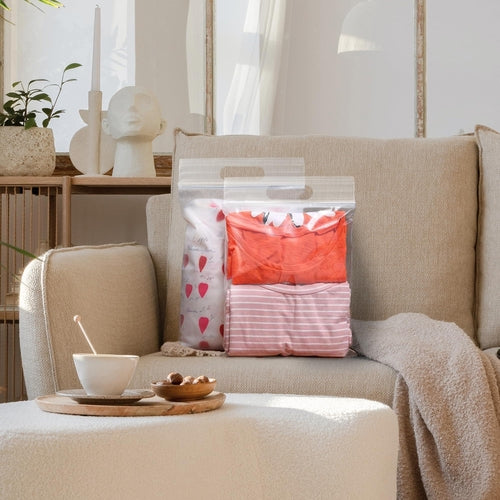 Clear Reclosable Bags 13x15 Pack of 50 Plastic Baggies for Jewelry