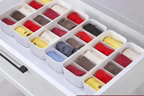 5 Compartment Drawer Organizer Set 6 Jewelry Underwear Storage Boxes