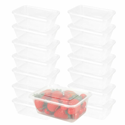 100 Pcs 750ml Take Away Food Platstic Containers Boxes Base and Lids