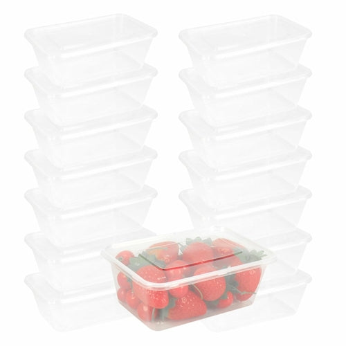 100 Pcs 750ml Take Away Food Platstic Containers Boxes Base and Lids