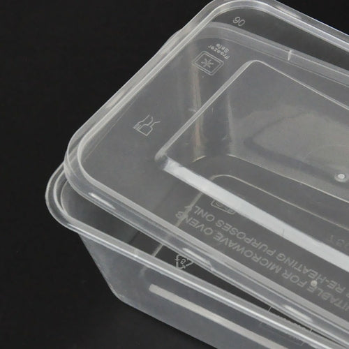 100 Pcs 750ml Take Away Food Platstic Containers Boxes Base and Lids